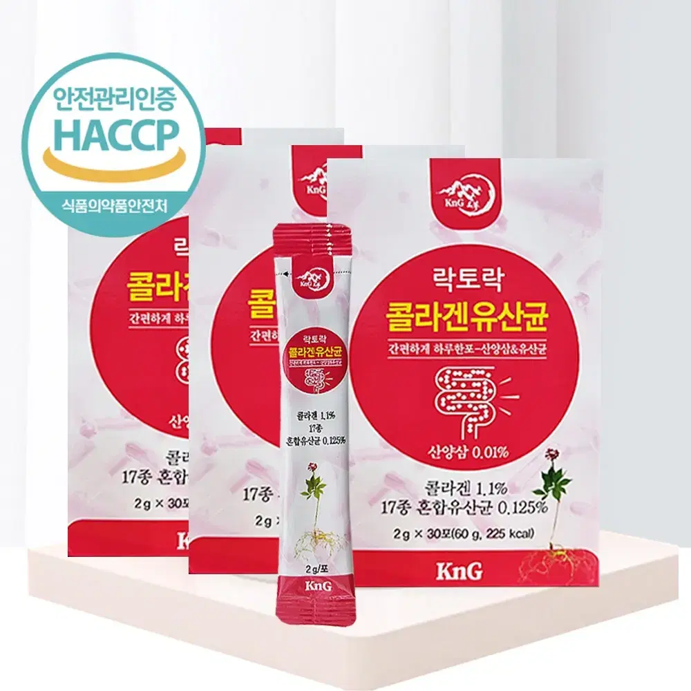 락토락 콜라겐 유산균 산양삼 2g 30포